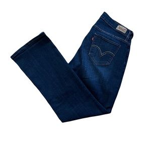 Levi’s 529 Curvy Bootcut Jeans Sz 14 M Embroidered Pockets Blue Stretch